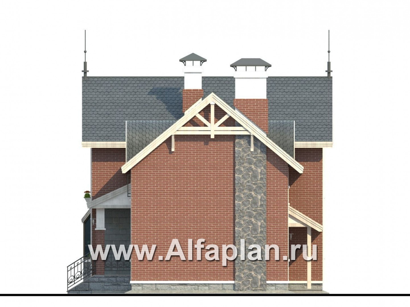 Проекты домов Альфаплан - «Фантазия» - компактный дом для небольшого участка - изображение фасада №2