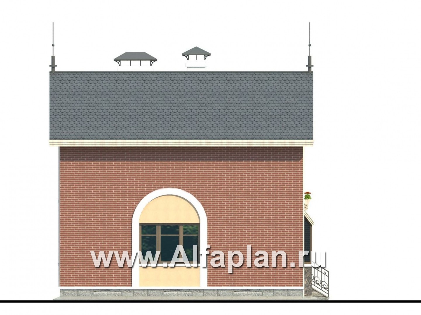 Проекты домов Альфаплан - «Фантазия» - компактный дом для небольшого участка - изображение фасада №3