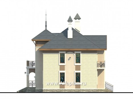 Проекты домов Альфаплан - «Разумовский» - элегантный загородный дом - превью фасада №2