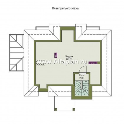Проекты домов Альфаплан - «Разумовский» - элегантный загородный дом - превью плана проекта №3