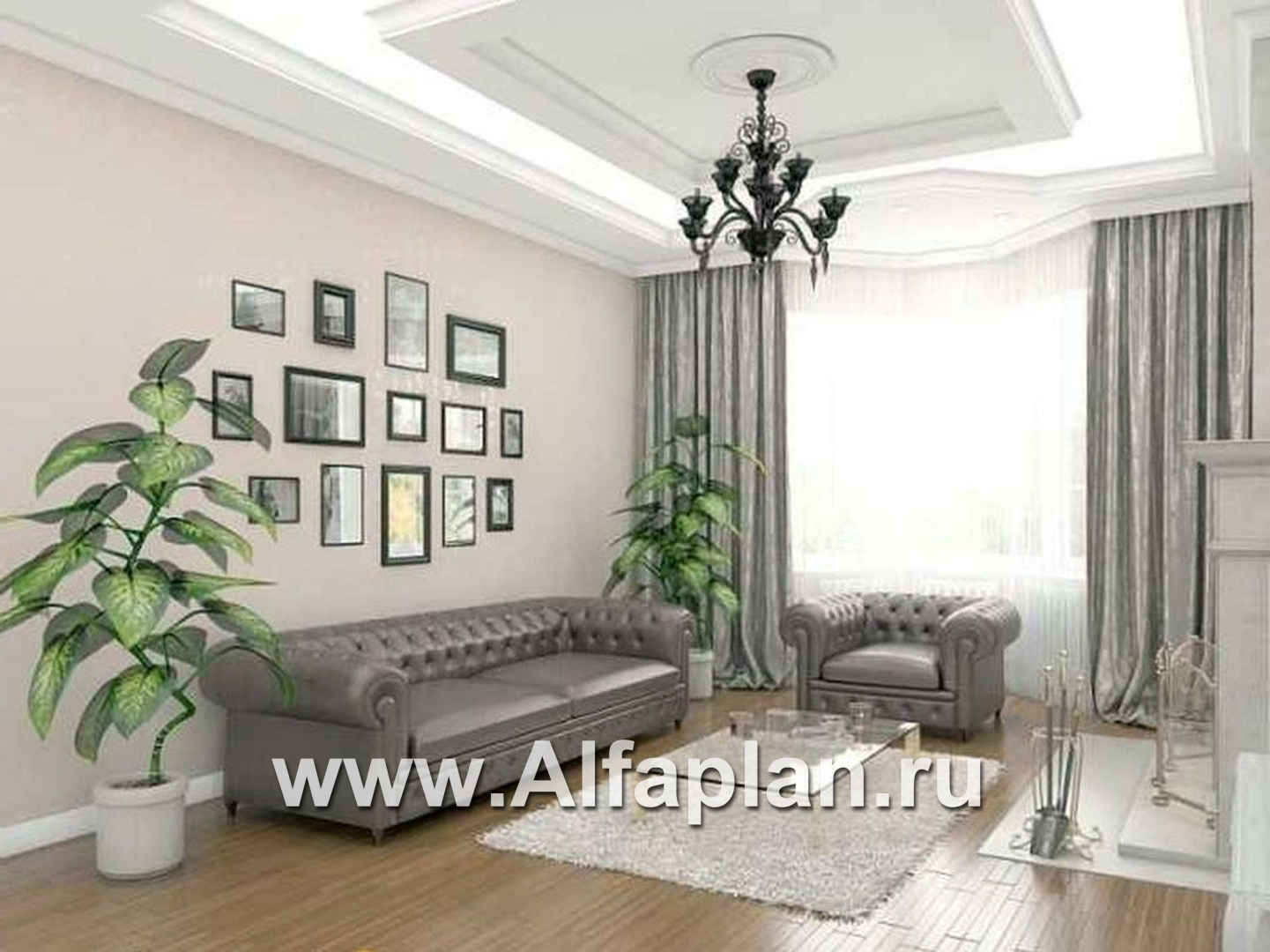 Проекты домов Альфаплан - «Ретростилиса Плюс» - удобный дом с цокольным этажом - дополнительное изображение №3