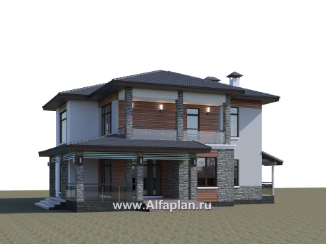 Проекты домов Альфаплан - «Отражение» - двухэтажный дом для большой семьи - превью дополнительного изображения №2