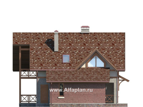 Проекты домов Альфаплан - Проект экономичного дома из газобетона - превью фасада №3