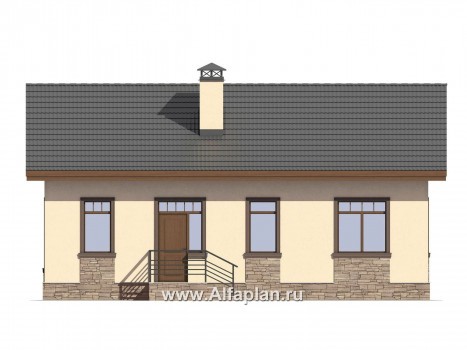 Проекты домов Альфаплан - Проект комфортабельной дачи для небольшой семьи - превью фасада №2