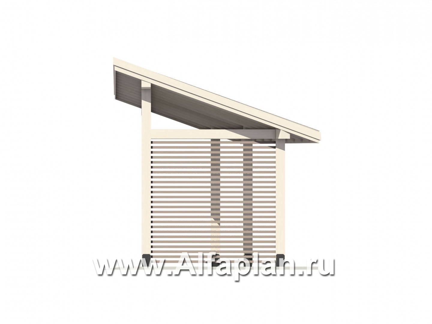 Проект современной беседки - фасад дома