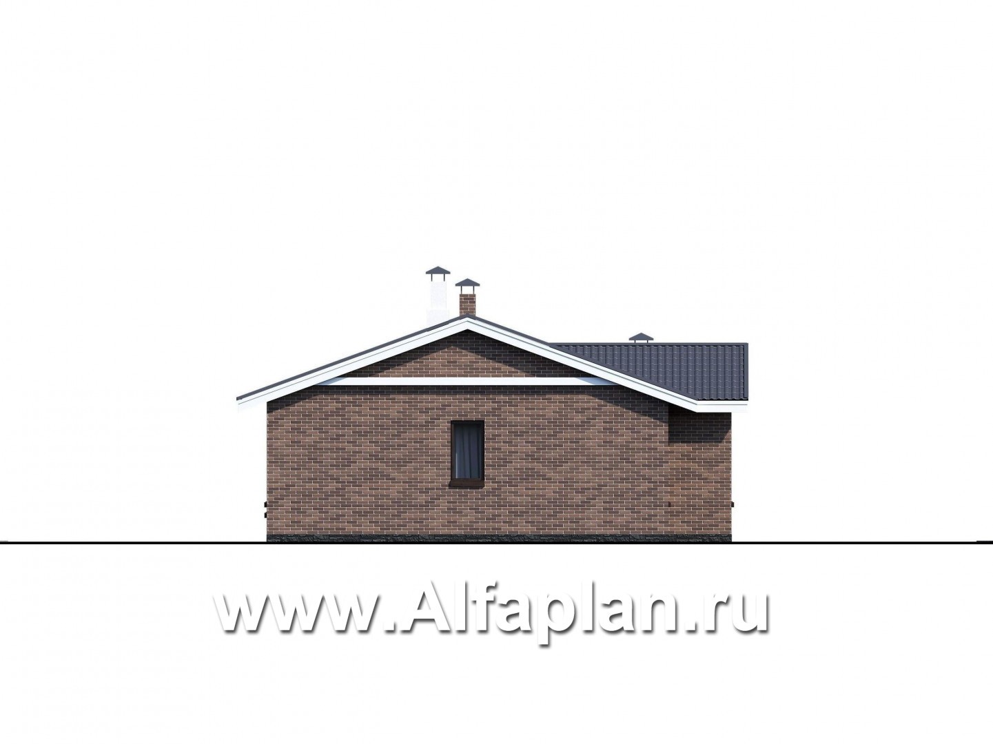 Проекты домов Альфаплан - «Персефона» - современный одноэтажный коттедж с барбекю на террасе - изображение фасада №3