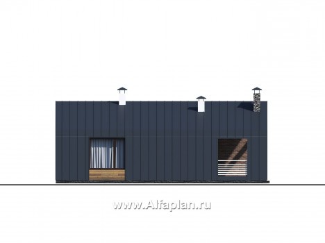 «Веда» - проект одноэтажного дома, 3 спальни,  в стиле барн - превью фасада дома