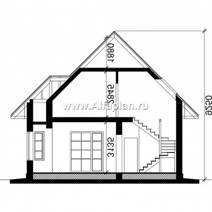 Проекты домов Альфаплан - Проект дома с мансардой для небольшого участка - превью плана проекта №3