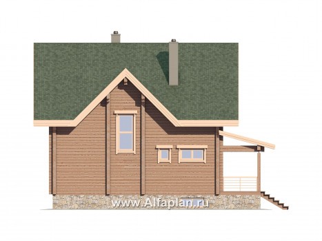 Проекты домов Альфаплан - Проект дома из бруса для загородного отдыха - превью фасада №4