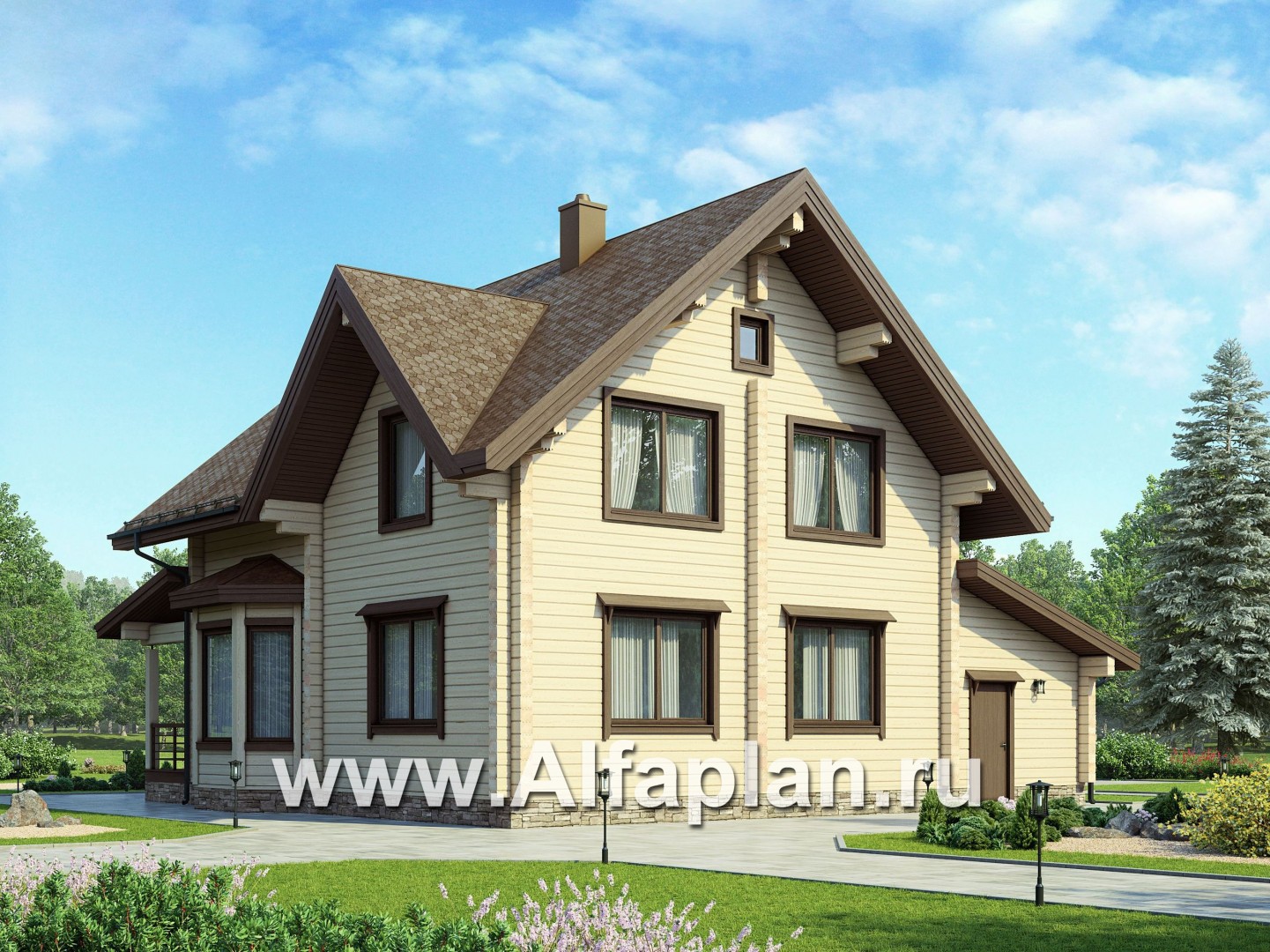 Проекты домов Альфаплан - Проект небольшого деревянного дома для загородного отдыха - дополнительное изображение №1