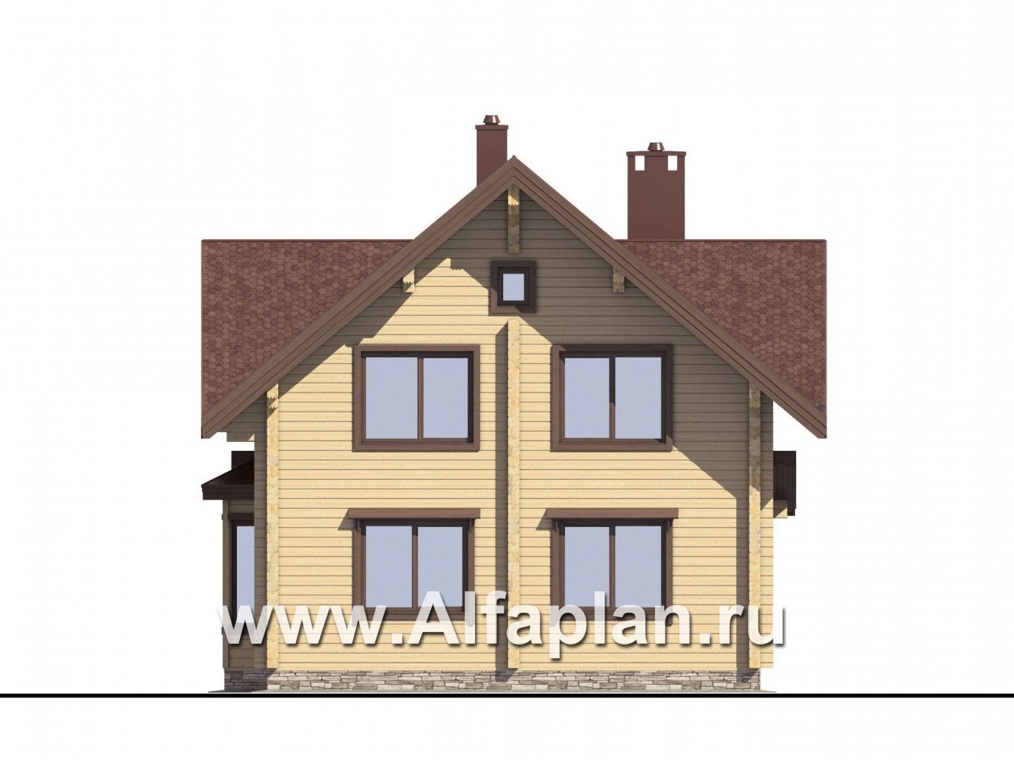 Проекты домов Альфаплан - Деревянный дом для комфортного отдыха - изображение фасада №2