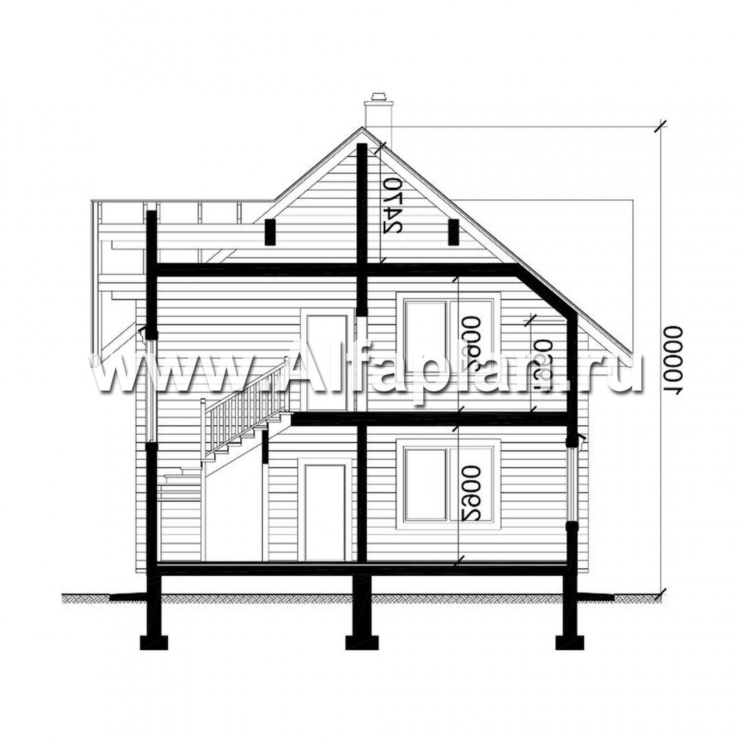 Проекты домов Альфаплан - Деревянный дом для комфортного отдыха - изображение плана проекта №3