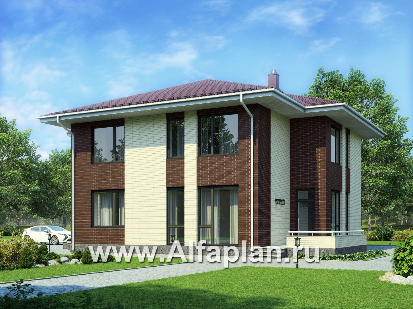 Проекты домов Альфаплан - Проект комфортабельного дома в современном стиле - дополнительное изображение №1
