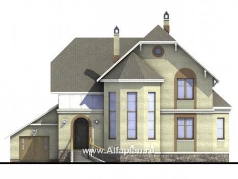 «Эстрелл» - проект двухэтажного дома с эркером и вторым светомв гостиной - превью фасада дома