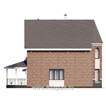 «Аврора» - проект двухэтажного дома из газобетона с эркером, с террасой и гаражом - превью фасада дома