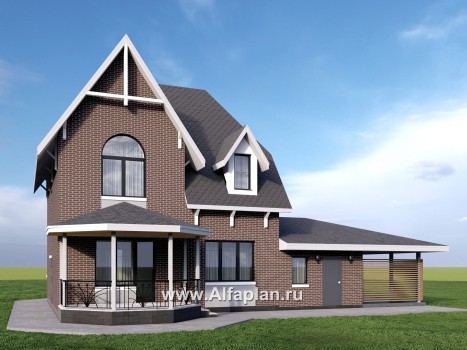 «Аврора» - проект двухэтажного дома из газобетона с эркером, с кабинетом, с террасой и гаражом - превью дополнительного изображения №2