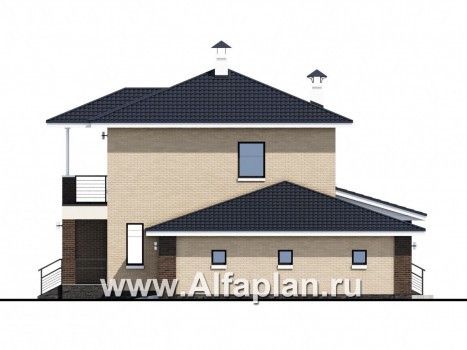 Проекты домов Альфаплан - «Рефлекс» - современный комфортабельный дом с гаражом и террасой - превью фасада №2