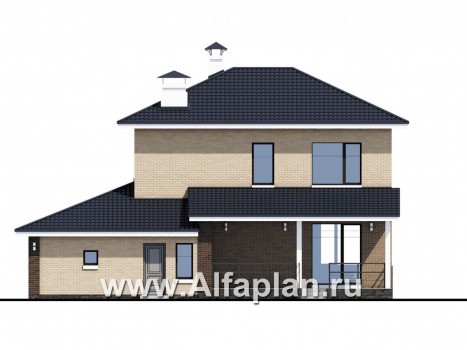 Проекты домов Альфаплан - «Рефлекс» - современный комфортабельный дом с гаражом и террасой - превью фасада №4