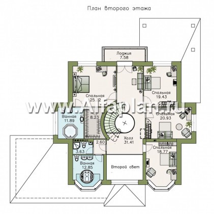 Проекты домов Альфаплан - Вилла «Эдельвейс» - современный комфортабельный особняк - превью плана проекта №2