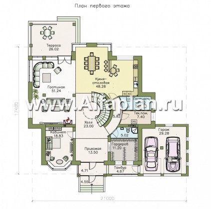 Проекты домов Альфаплан - Вилла «Эдельвейс» - современный комфортабельный особняк - превью плана проекта №1