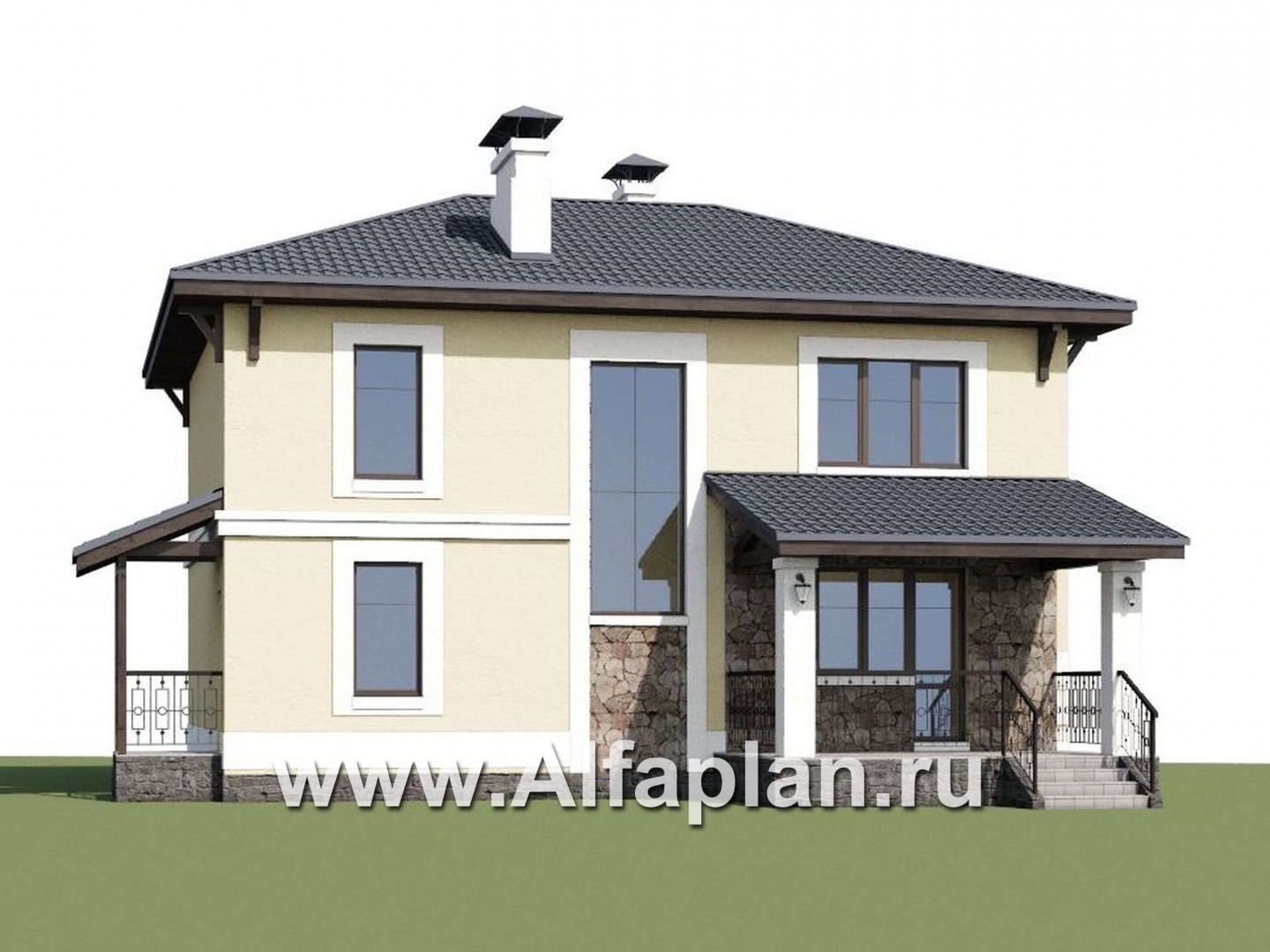 Проекты домов Альфаплан - «Манор» — сбалансированный комфортный коттедж - дополнительное изображение №1