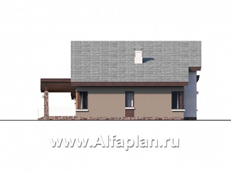 Проекты домов Альфаплан - «Каприкорн» - комфортабельный коттедж с мансардой и гаражом - превью фасада №3