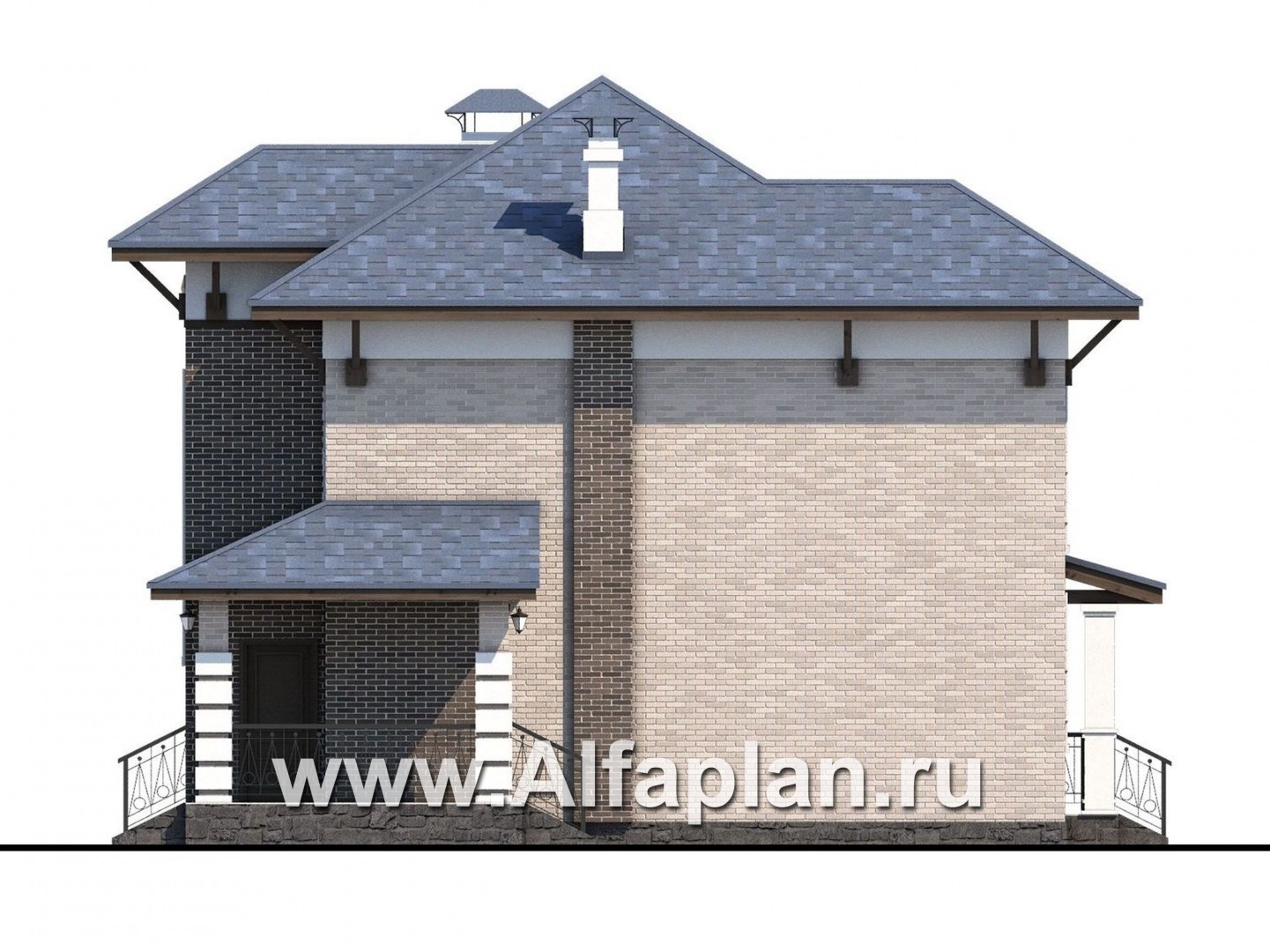 Проекты домов Альфаплан - «Виконт» - двухэтажный дом с отличной планировкой - изображение фасада №2