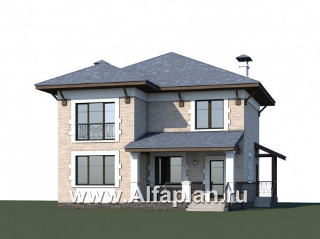 Проекты домов Альфаплан - «Виконт» - двухэтажный дом с отличной планировкой - превью дополнительного изображения №1