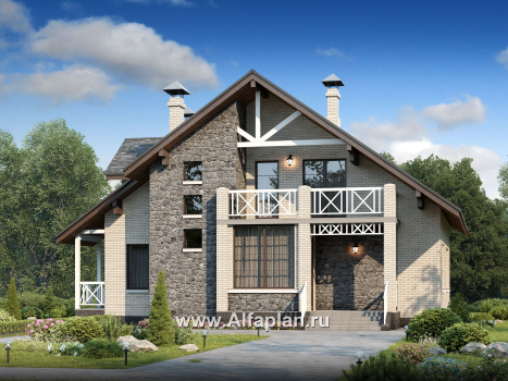 Проекты домов Альфаплан - «Грюневальд»-  рациональный план дома, двускатная крыша - превью дополнительного изображения №1