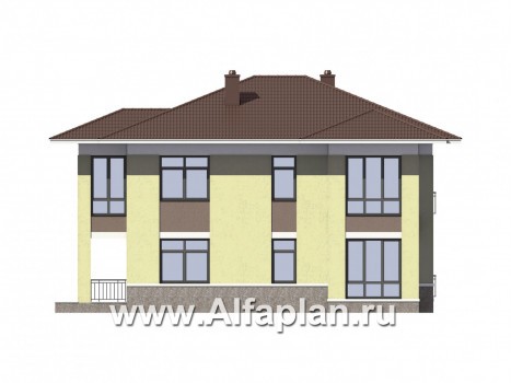 Проекты домов Альфаплан - Двухэтажный кирпичный дом(пять спален) - превью фасада №3