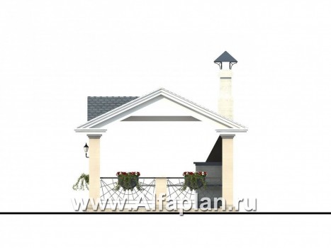 Проекты домов Альфаплан - Беседка-павильон с камином - превью фасада №2