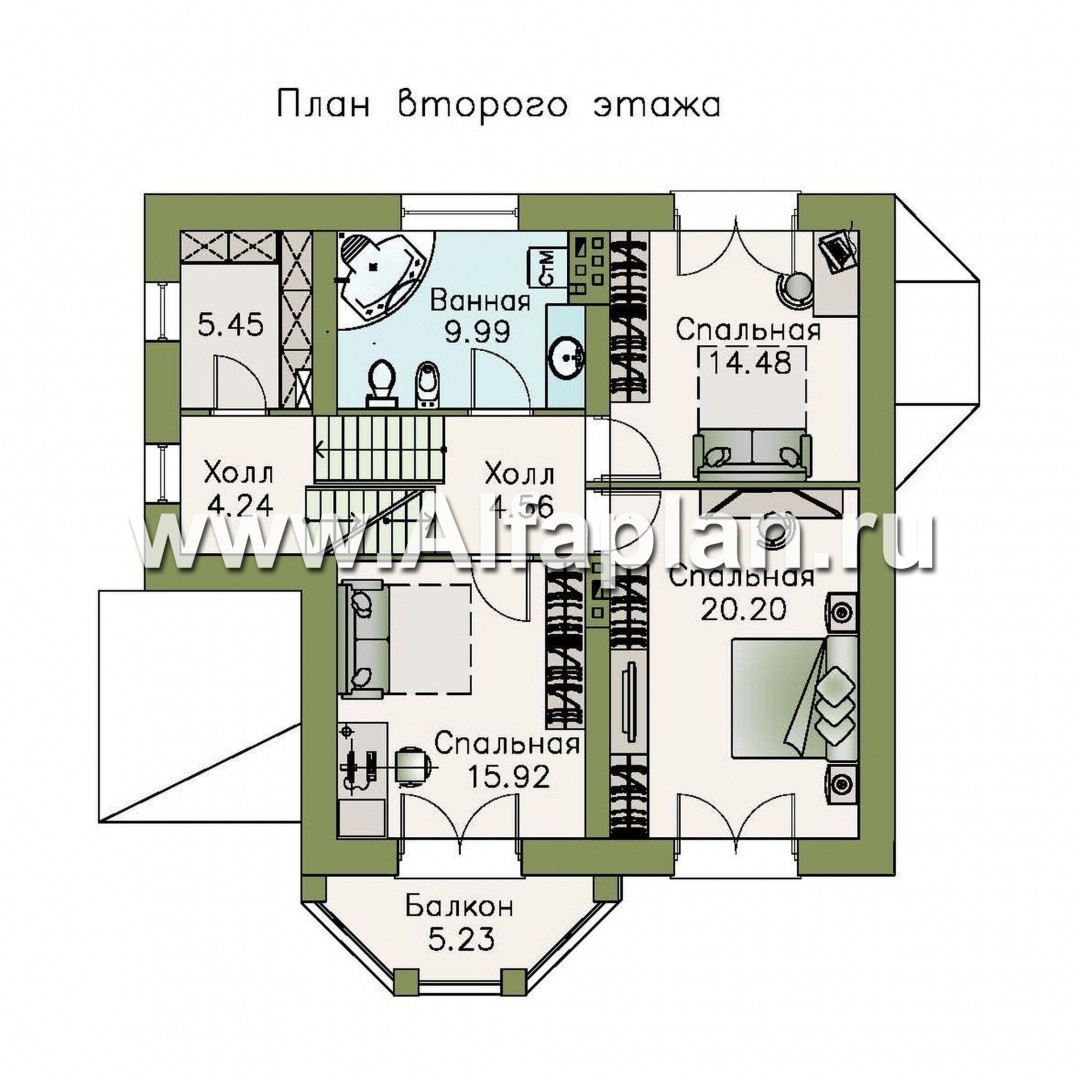 Проекты домов Альфаплан - «Корвет-прогресс» - трехэтажный коттедж с двумя гаражами - изображение плана проекта №3