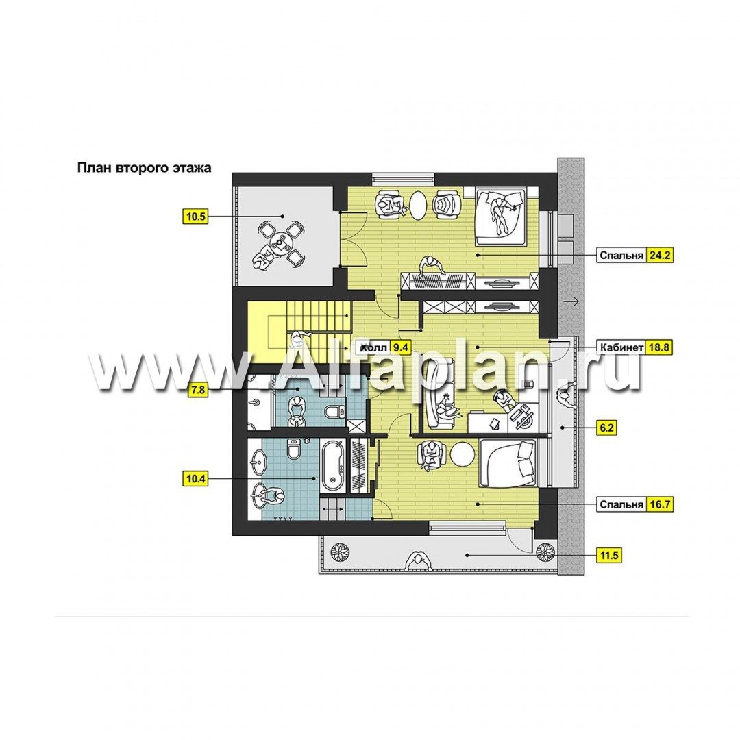 Проекты домов Альфаплан - Коттедж в авангардном стиле - изображение плана проекта №2