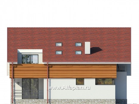 Проекты домов Альфаплан - Коттедж в авангардном стиле - превью фасада №3