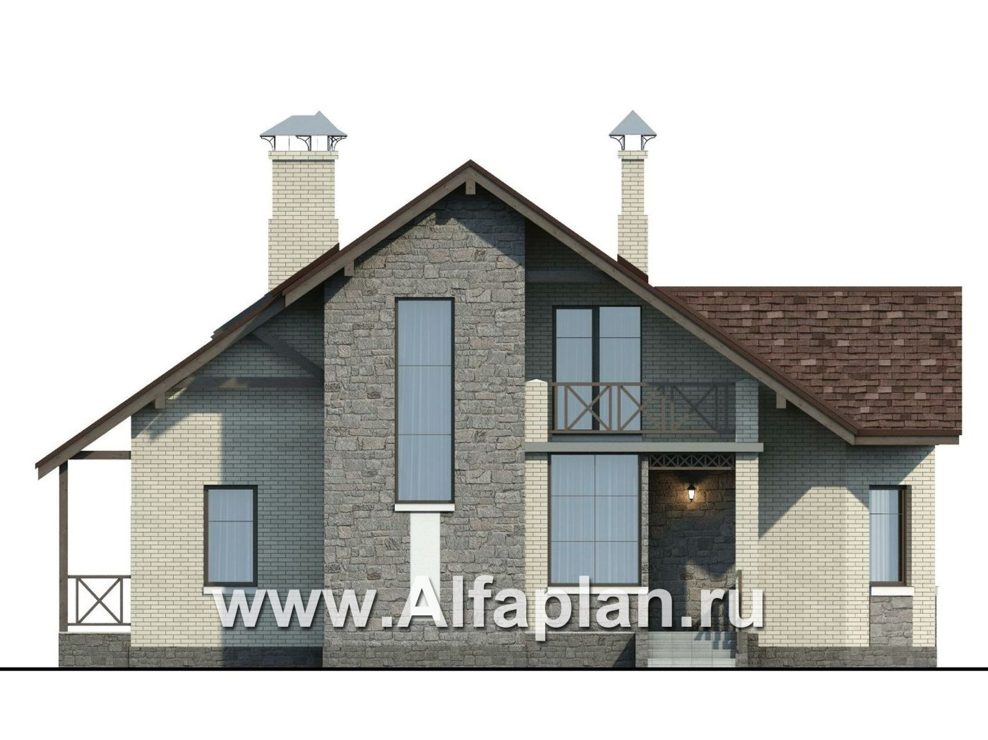 Проекты домов Альфаплан - «Зальцбург» - дом с рациональной планировкой - изображение фасада №1