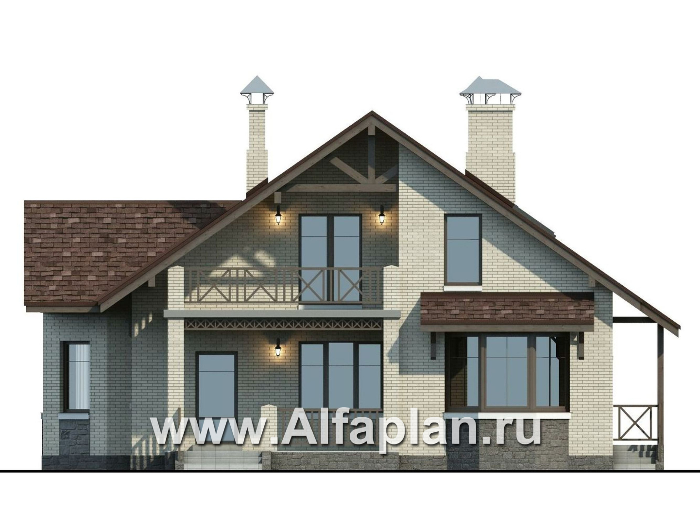 Проекты домов Альфаплан - «Зальцбург» - дом с рациональной планировкой - изображение фасада №4