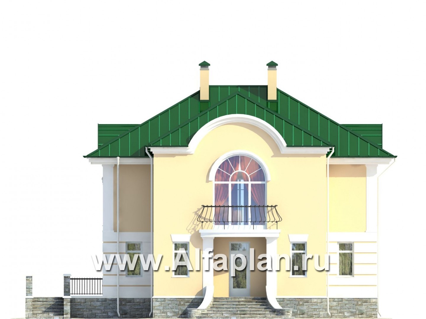 Проекты домов Альфаплан - Особняк в традициях петровского барокко - изображение фасада №1