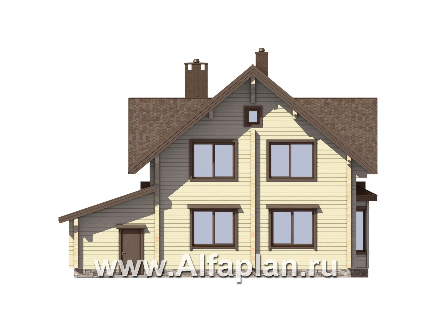 Проекты домов Альфаплан - Небольшой деревянный дом для загородного отдыха - изображение фасада №3
