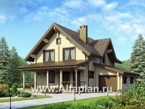 Проекты домов Альфаплан - Небольшой деревянный дом для загородного отдыха - превью основного изображения
