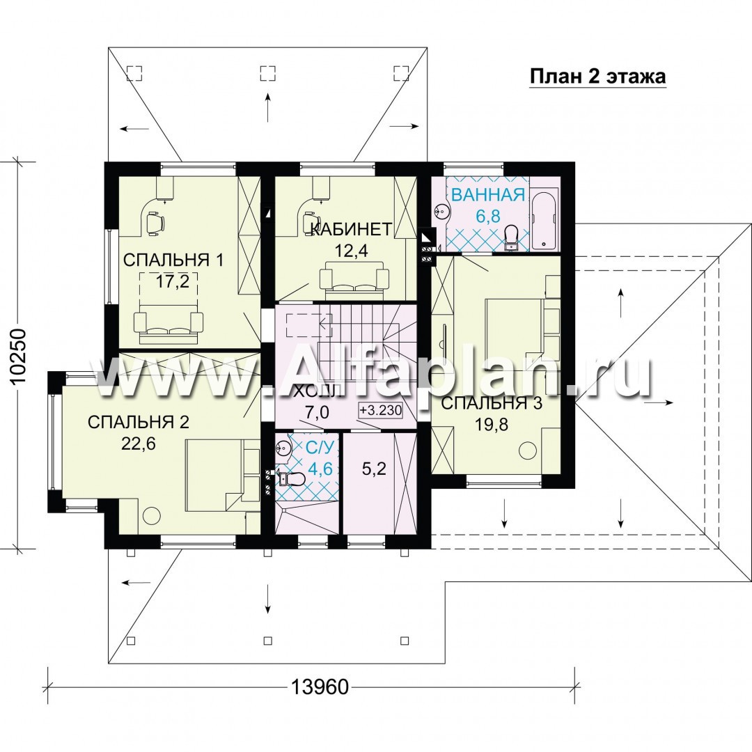 Проекты домов Альфаплан - Комфортный дом для большой семьи - план проекта №2