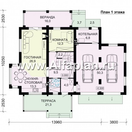 Проекты домов Альфаплан - Комфортный дом для большой семьи - превью плана проекта №1