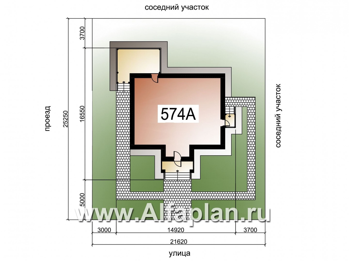 Проекты домов Альфаплан - «Галс» - двухэтажный коттедж со вторым светом - дополнительное изображение №1