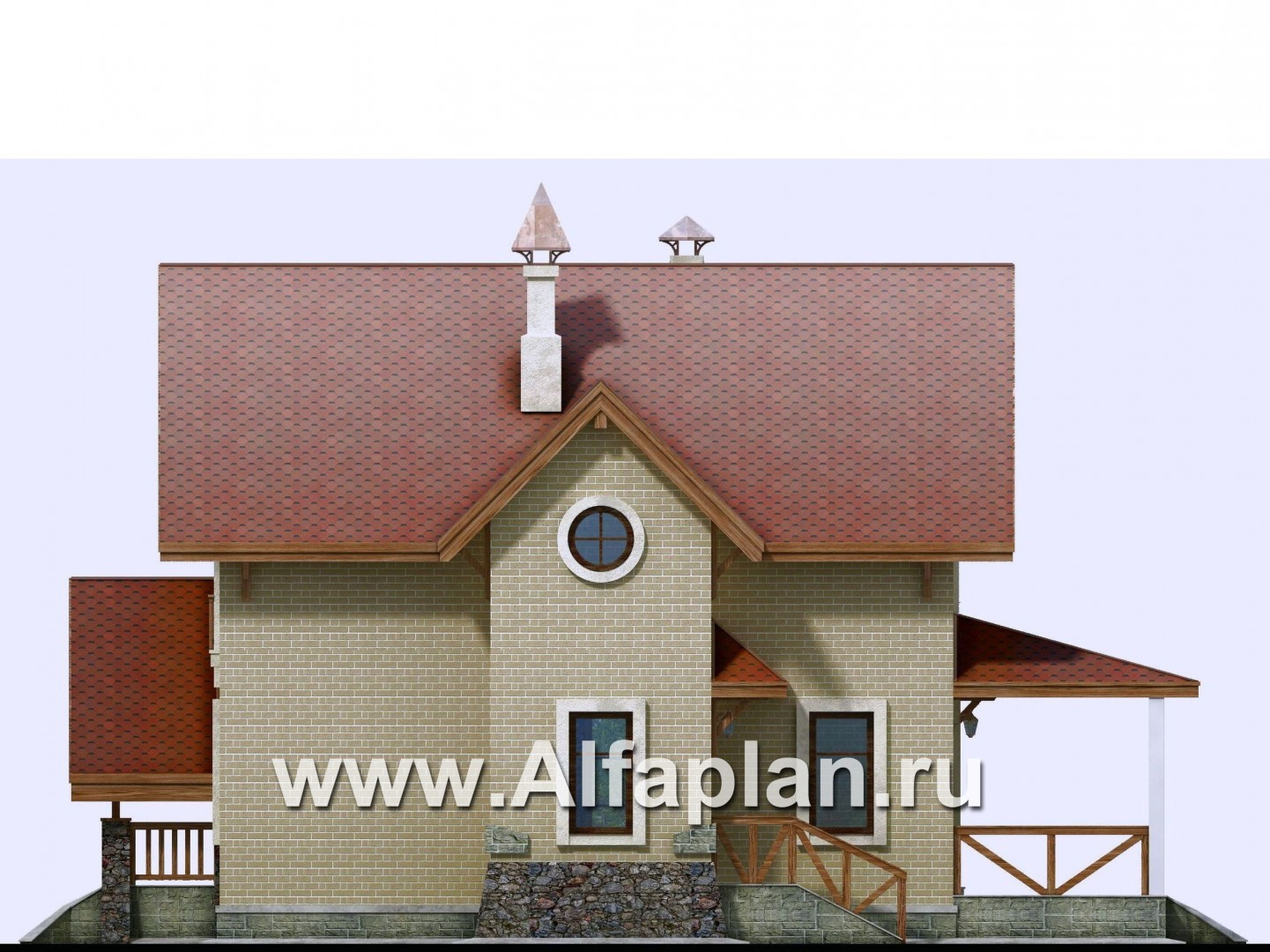 Проекты домов Альфаплан - «Альпенхаус» - альпийское шале - изображение фасада №2