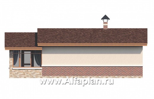 Проекты домов Альфаплан - Проект современной бани с верандой - превью фасада №4