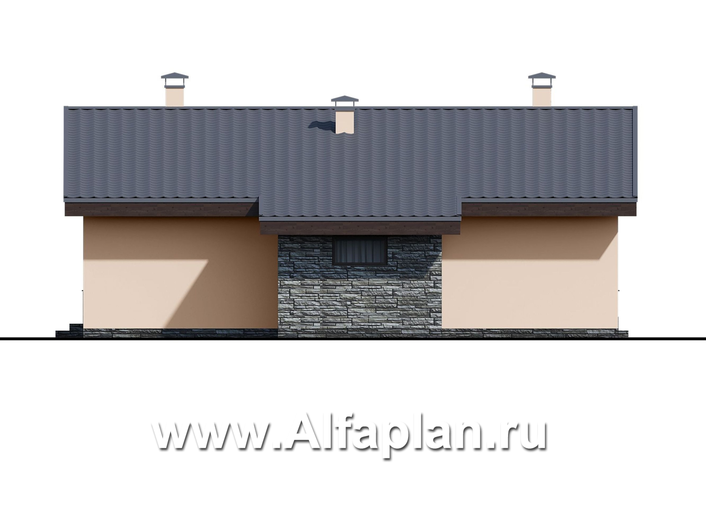 «Дельта» - проект одноэтажного дома с террасой, в скандинавском стиле - фасад дома