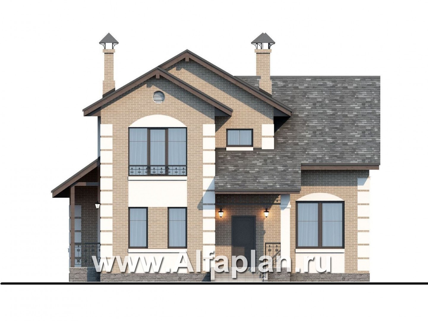 Проекты домов Альфаплан - «Verum»- компактный коттедж с удобным планом - изображение фасада №1