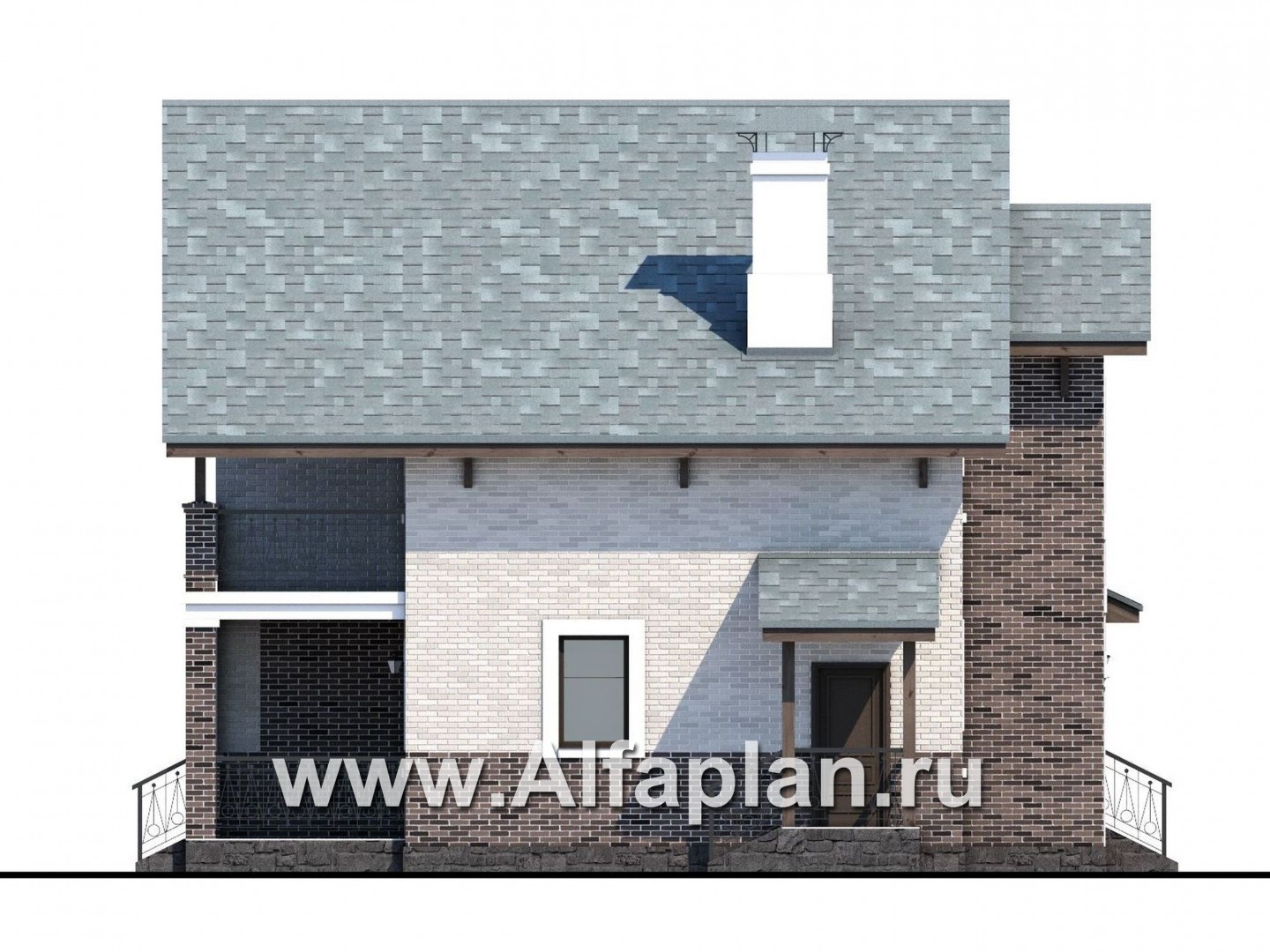 Проекты домов Альфаплан - «Виконт» - компактный дом с отличной планировкой - изображение фасада №3