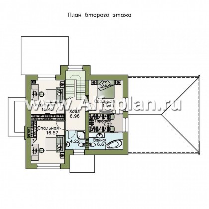 Проекты домов Альфаплан - «Verum» - двуxэтажный коттедж с компактным планом и навесом  для машин - превью плана проекта №2