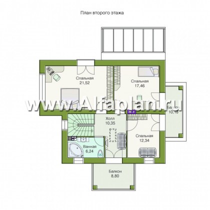 Проекты домов Альфаплан - «Аристократ» -  современный особняк в стиле модерн - превью плана проекта №2