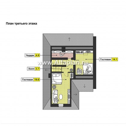 Проекты домов Альфаплан - Коттедж в английском стиле - превью плана проекта №3